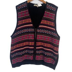 Erika II & Company Vintage Sleeveless Full Zip Knit Sweater Vest Size 2X
